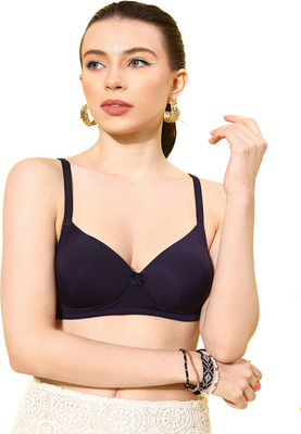 LEADING LADY Leading Lady Women's Printed Lightly Padded T-Shirt Bra Women T-Shirt Lightly Padded Bra(Dark Blue)
