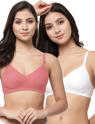 COLLEGE GIRL CG1301 Women T-Shirt Non Padded Bra(Red, White)