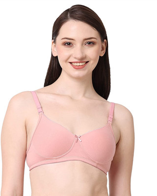 ANTRIQ Women T-Shirt Lightly Padded Bra(Pink)