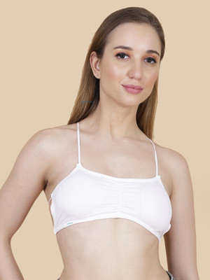 IndiRocks Spandex Padded Bra Comfortable Non-Wired with Removable Pad Women Bandeau/Tube Heavily Padded Bra(White)