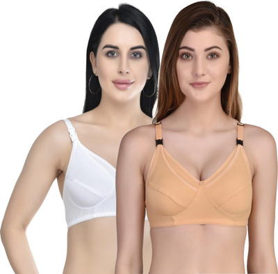 ALVI CARE PREMIUM Women Maternity/Nursing Non Padded Bra(Beige, White)
