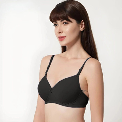 Bodymist Bra Women T-Shirt Lightly Padded Bra(Black)