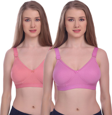 elina Comfort, style, and support in every bra, every day Women Minimizer Non Padded Bra(Pink, Orange)