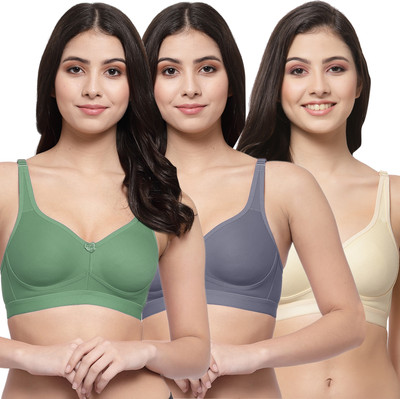 COLLEGE GIRL CG1215 Women Minimizer Lightly Padded Bra(Green, Grey, Beige)