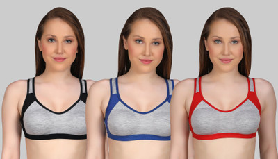 Lady One Women Sports Non Padded Bra(Multicolor)