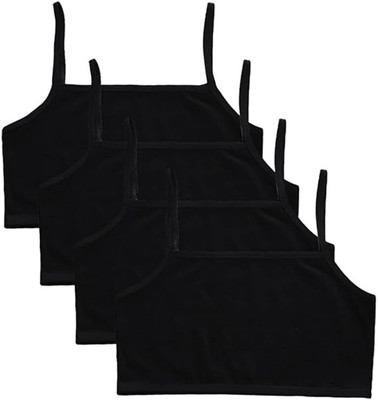 MEEMBOOLI Girls Training/Beginners Non Padded Bra(Black)