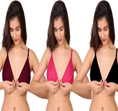 Looking Style Women Push-up Non Padded Bra(Maroon, Pink, Black)