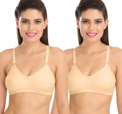 SONA by SONA Sona Womens White Color Post Surgical Mastectcomy Cancer Bra with Free Pad Women Full Coverage Non Padded Bra(Beige)