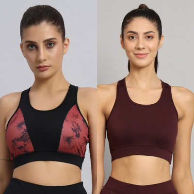 BEING RUNNER Women Sports Non Padded Bra(Multicolor, Maroon)