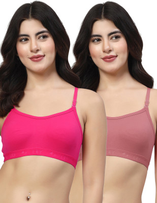 LILY 3321Mino Women Sports Non Padded Bra(Pink, Maroon)