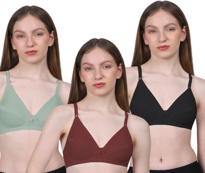 Arise Beauty Women Everyday Non Padded Bra(Green, Maroon, Black)