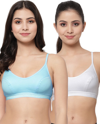 COLLEGE GIRL SB08 Women Sports Non Padded Bra(Blue, White)