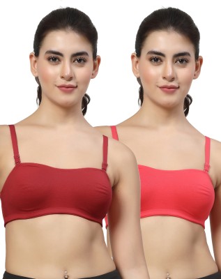 LILY StropsYrraf Women Bandeau/Tube Non Padded Bra(Maroon, Red)