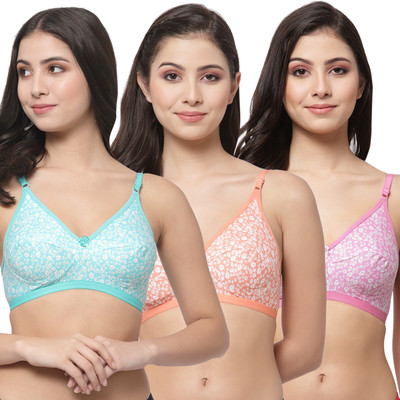 Docare Comfy Women Minimizer Non Padded Bra(Pink, Orange, Green)