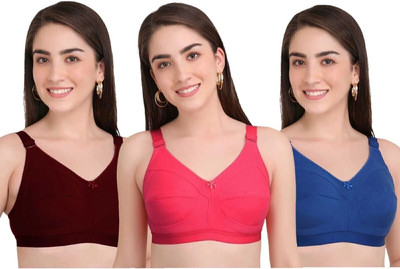 Bella Beauty Non Padded Full Coverage Seamed-Cup T-Shirt Bras Women Full Coverage Non Padded Bra(Multicolor)
