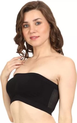 Tarido Women Bandeau/Tube Non Padded Bra(Black)