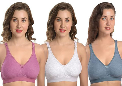 LuvRon Women Full Coverage Non Padded Bra(Multicolor)