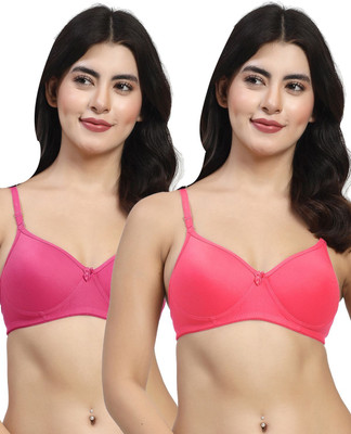LILY maofcigamMino Women T-Shirt Heavily Padded Bra(Red, Pink)