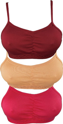 HANS Hans Women Everyday Non Padded Bra(Maroon, Beige, Pink)