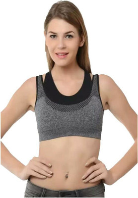 HouseOfCommon Women Everyday Lightly Padded Bra(Black, Grey)