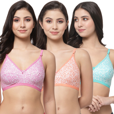 Docare Comfy Women Minimizer Non Padded Bra(Pink, Orange, Green)