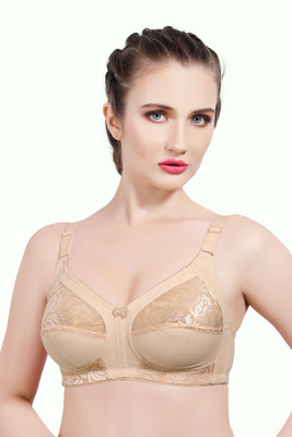 INTIHUG Women's Wireless Seamless Bra Ultra-Soft Push Up Full Coverage Bra Women Everyday Non Padded Bra(Beige)