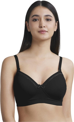 SALIENT SALIENT Full Cup Padded Wireless T-Shirt Bra with Wide Band & Detachable Straps Women T-Shirt Heavily Padded Bra(Black)