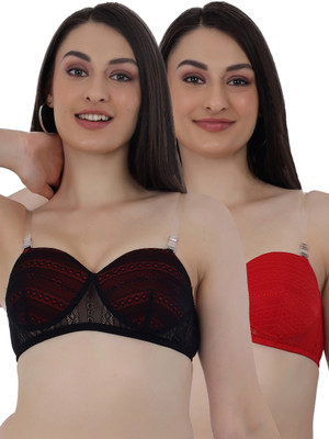 Selfcare Women's Lace Half Coverage Lightly Padded T-shirt Bra Women T-Shirt Lightly Padded Bra(Multicolor)