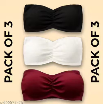 PreetyMore Pack of 3 Women Everyday Lightly Padded Bra (Black & White & MAROON) Women Full Coverage Lightly Padded Bra(Black, White, Beige)