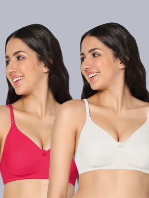 Eden EDEN01MAGENTAWHITE Women T-Shirt Non Padded Bra(Pink, White)