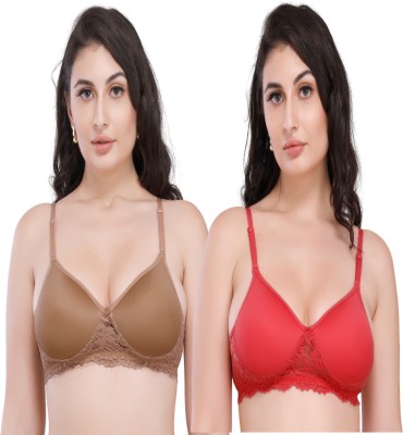 KGN RETINA Padded Bra For Women Women Everyday Lightly Padded Bra(Brown, Red)