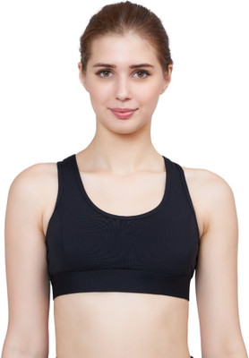 PLUMBURY Women Sports Lightly Padded Bra(Black)
