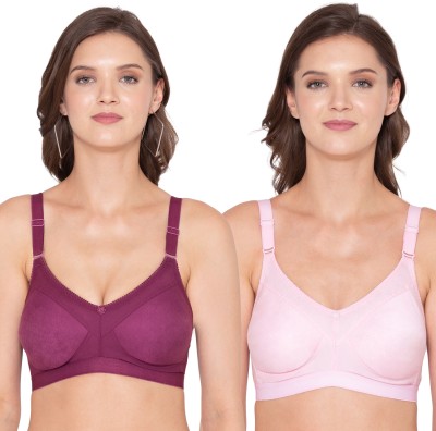 SOUMINIE Souminie Seamless Minimizer Bra Women Minimizer Non Padded Bra(Pink, Purple)