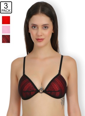 Selfcare Womens Fancy Half Coverage Plunge Bra Women Plunge Lightly Padded Bra(Multicolor)