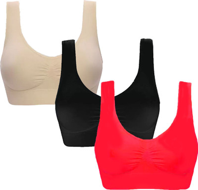 LIRENA Women Sports Non Padded Bra(Multicolor)