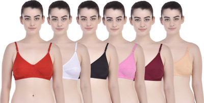 Sexy Bust Women Full Coverage Non Padded Bra(Red, White, Pink, Maroon, Gold, Black)