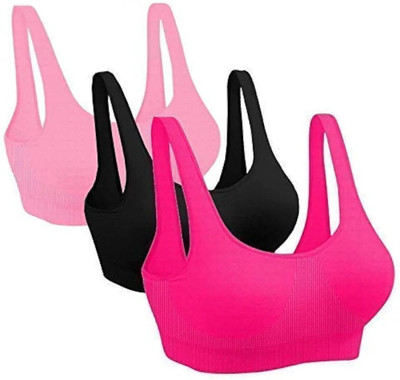 NUDORA FREE SIZE Women Sports Non Padded Bra(Multicolor)
