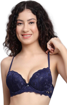 RAHA S.G Women T-Shirt Lightly Padded Bra(Blue)