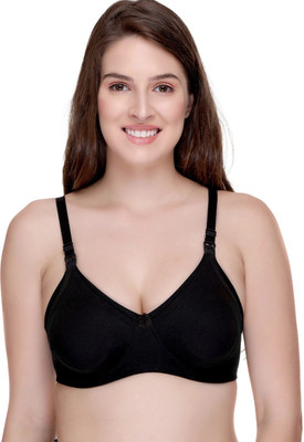 SONA Women's Feeding 04 Cotton Full Cup Non Padded Nursing Maternity Bra Women Maternity/Nursing Non Padded Bra(Black)