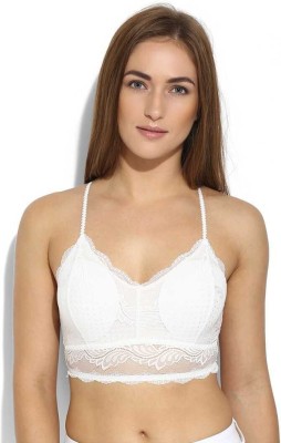 3SIX5 Women Bralette Lightly Padded Bra(White)