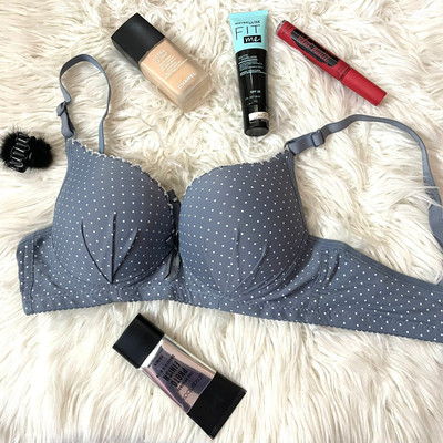 Essentialwear Polka Dot Sexy Push Up Bra Women Push-up Lightly Padded Bra(Grey)