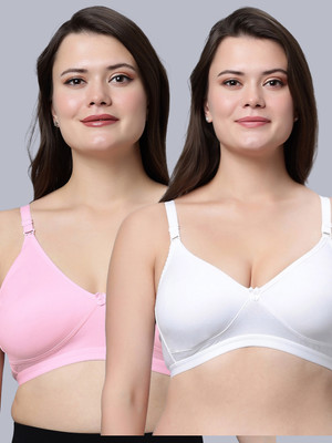 Eden EDENBRA08PINKWHITE Women T-Shirt Non Padded Bra(Pink, White)