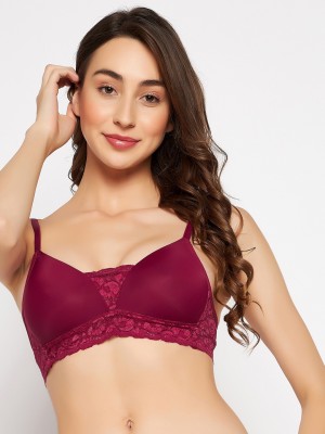 Clovia Padded Non-Wired Demi Cup T-shirt Bra in Red Women Everyday Lightly Padded Bra(Red)