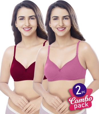 Brida Ladies Innerwear Star Secrets Women T-Shirt Lightly Padded Bra(Maroon, Pink)