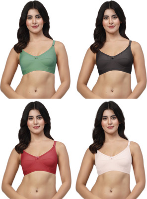 LILY akihdar Women Minimizer Non Padded Bra(Green, Black, Maroon, White)