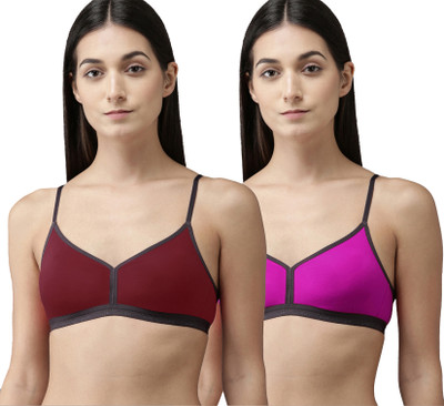 Cup's-In A-Veni Bra Women Minimizer Non Padded Bra(Maroon, Pink)