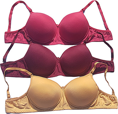 Kotanvibes Seamless Moulded Padded Bra Women T-Shirt Lightly Padded Bra(Multicolor)