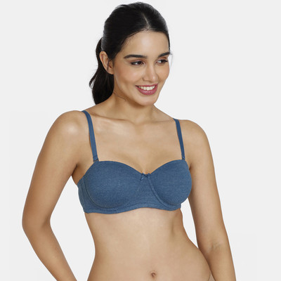 ZIVAME Women Full Coverage Lightly Padded Bra(Blue)