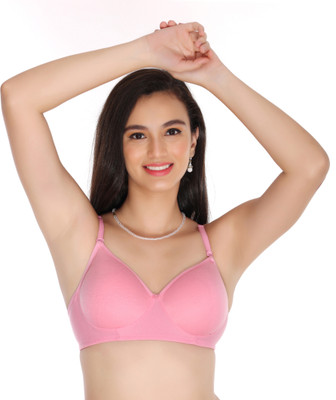 FIT KARE Padded Non-Wired Demi Cup Bra With Removable Strap- PACK OF 3-PINK COLOR Women Bralette Lightly Padded Bra(Pink)