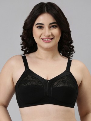 Enamor Full Coverage, Wirefree A014 Super Contouring M-frame Full Support Fab-Cool Women Full Coverage Non Padded Bra(Black)